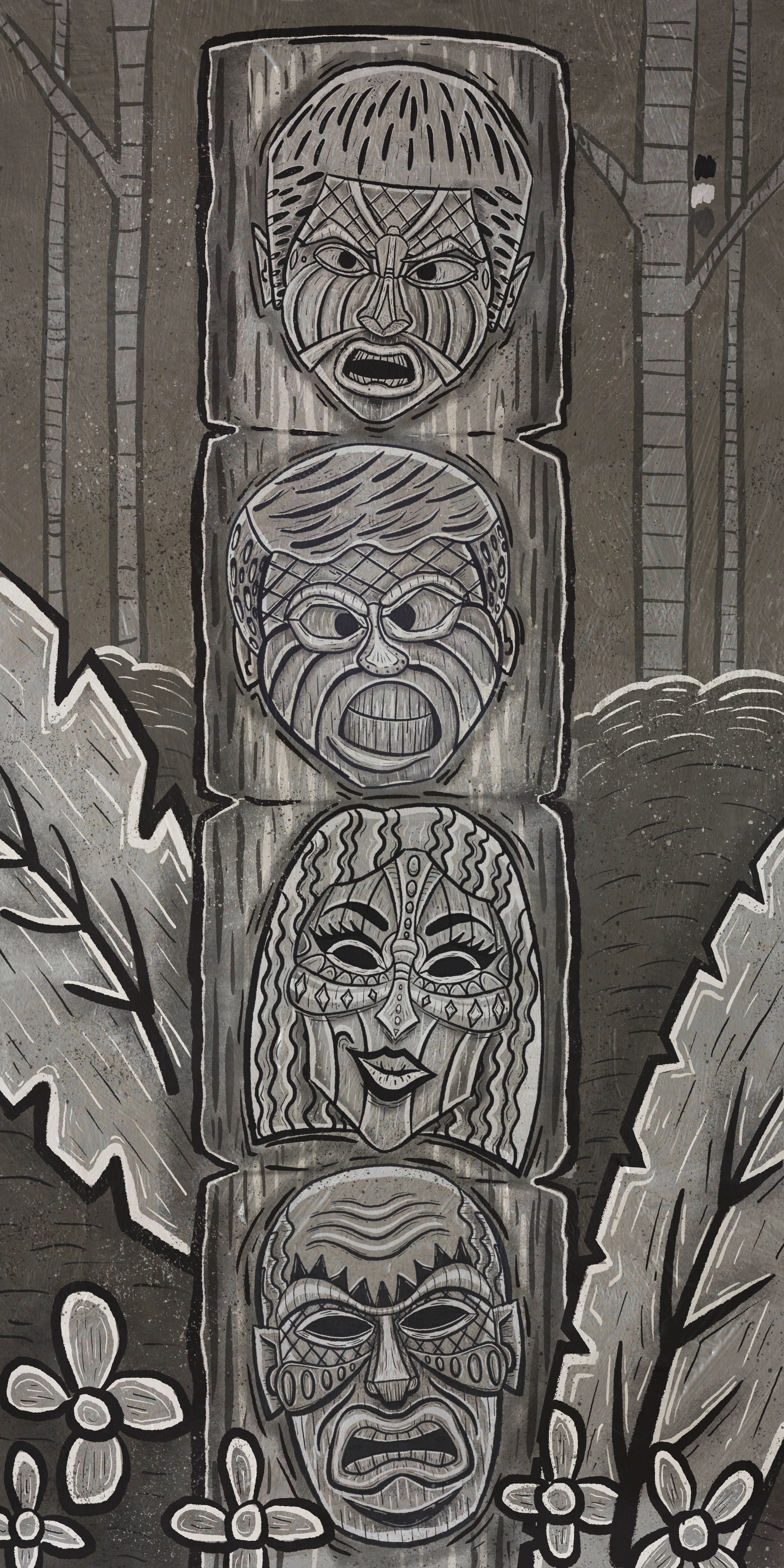 Eric Doggett Tiki Post Sketch