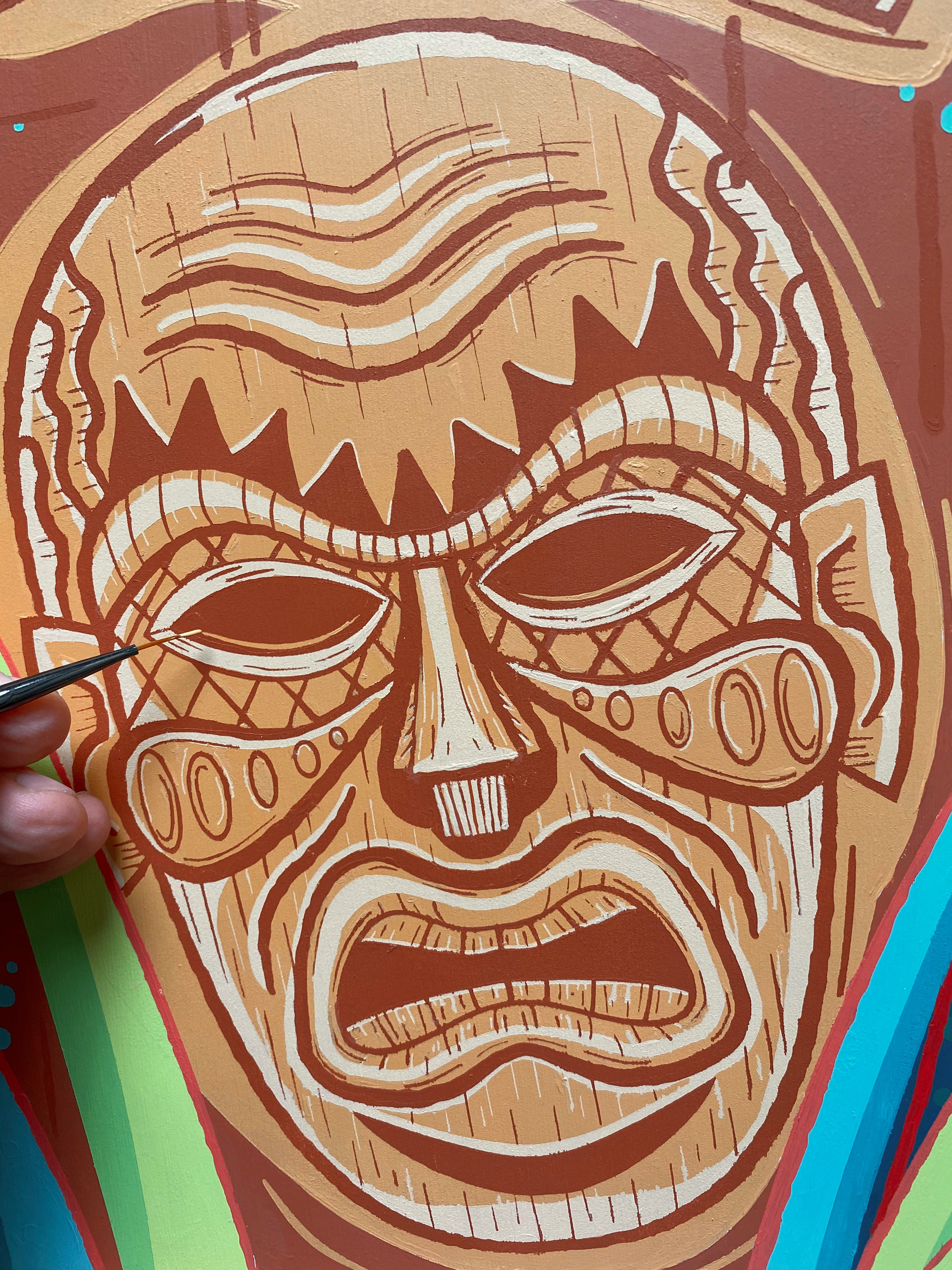 Close up of fine art painting by Eric Doggett