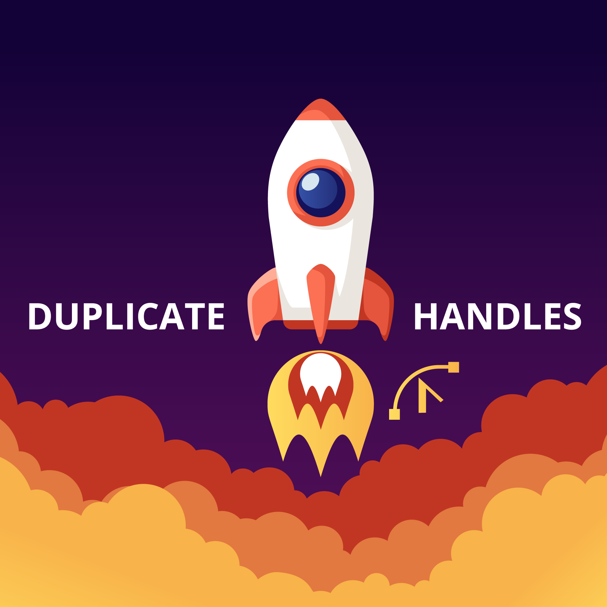 Duplicate handles in Illustrator rocket flames