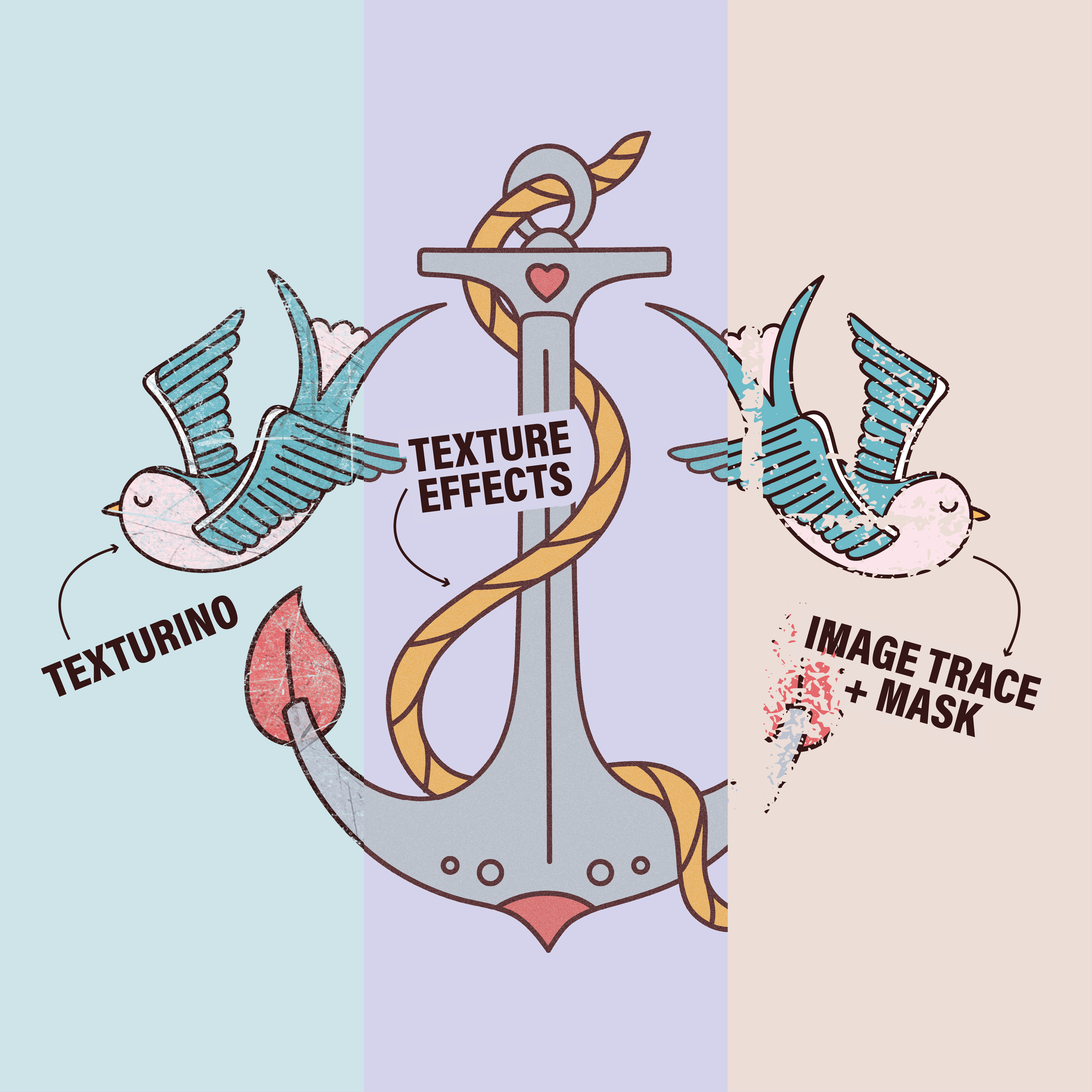 Different texture effects in adobe illustrator